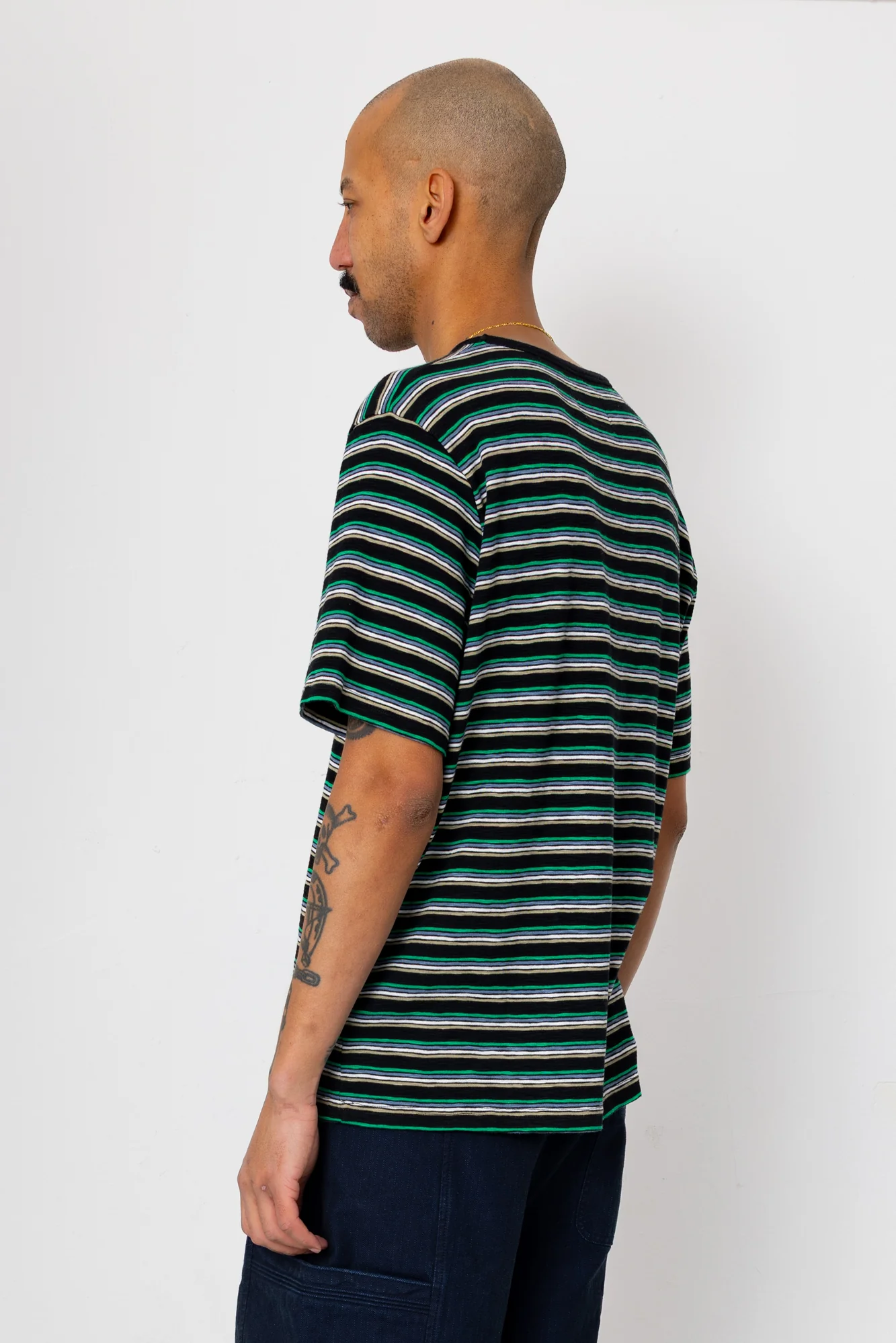 Multistripe T-Shirt - Black / Green Mix - Image 4
