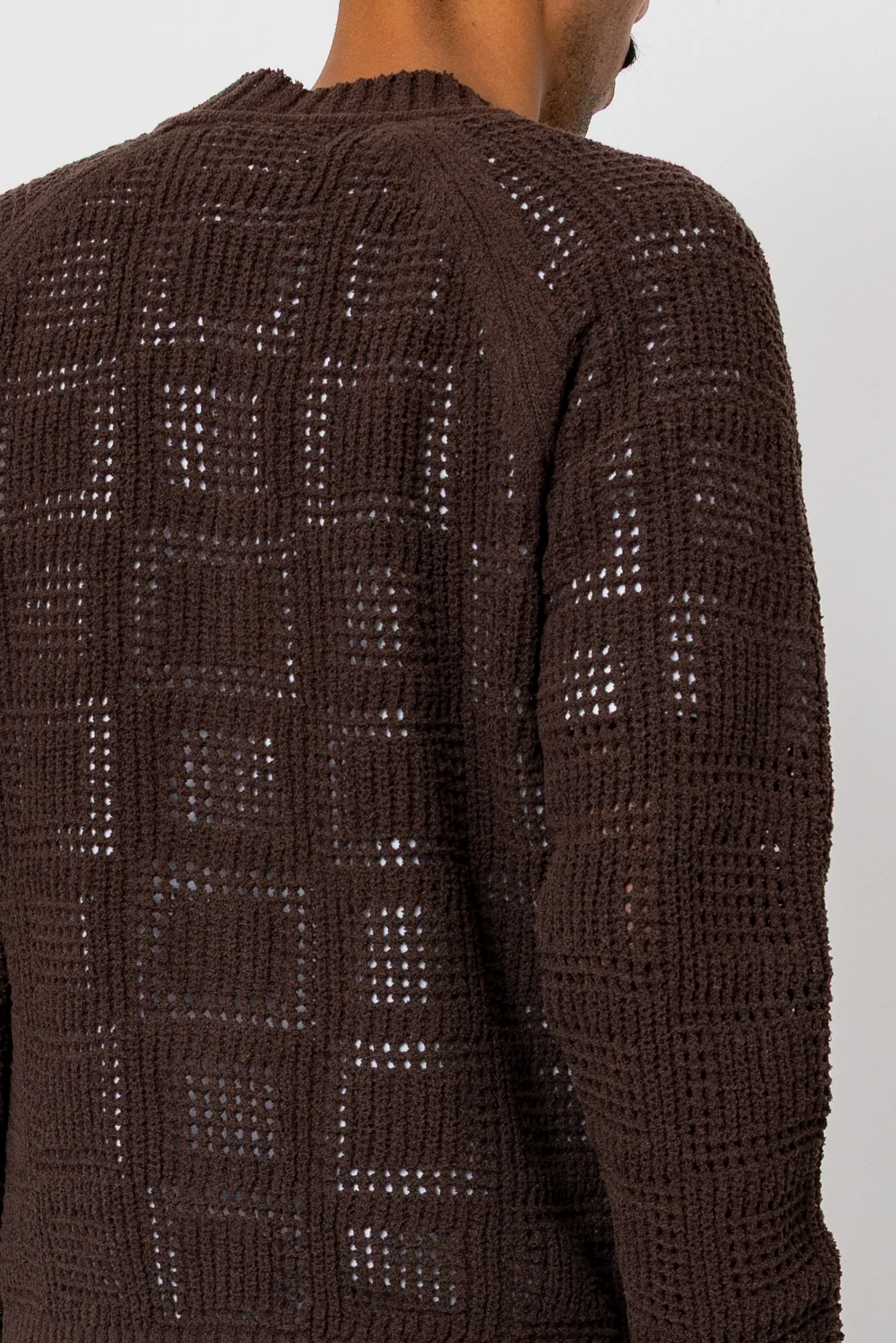 Open Knit Bomber - Chocolate - Image 6