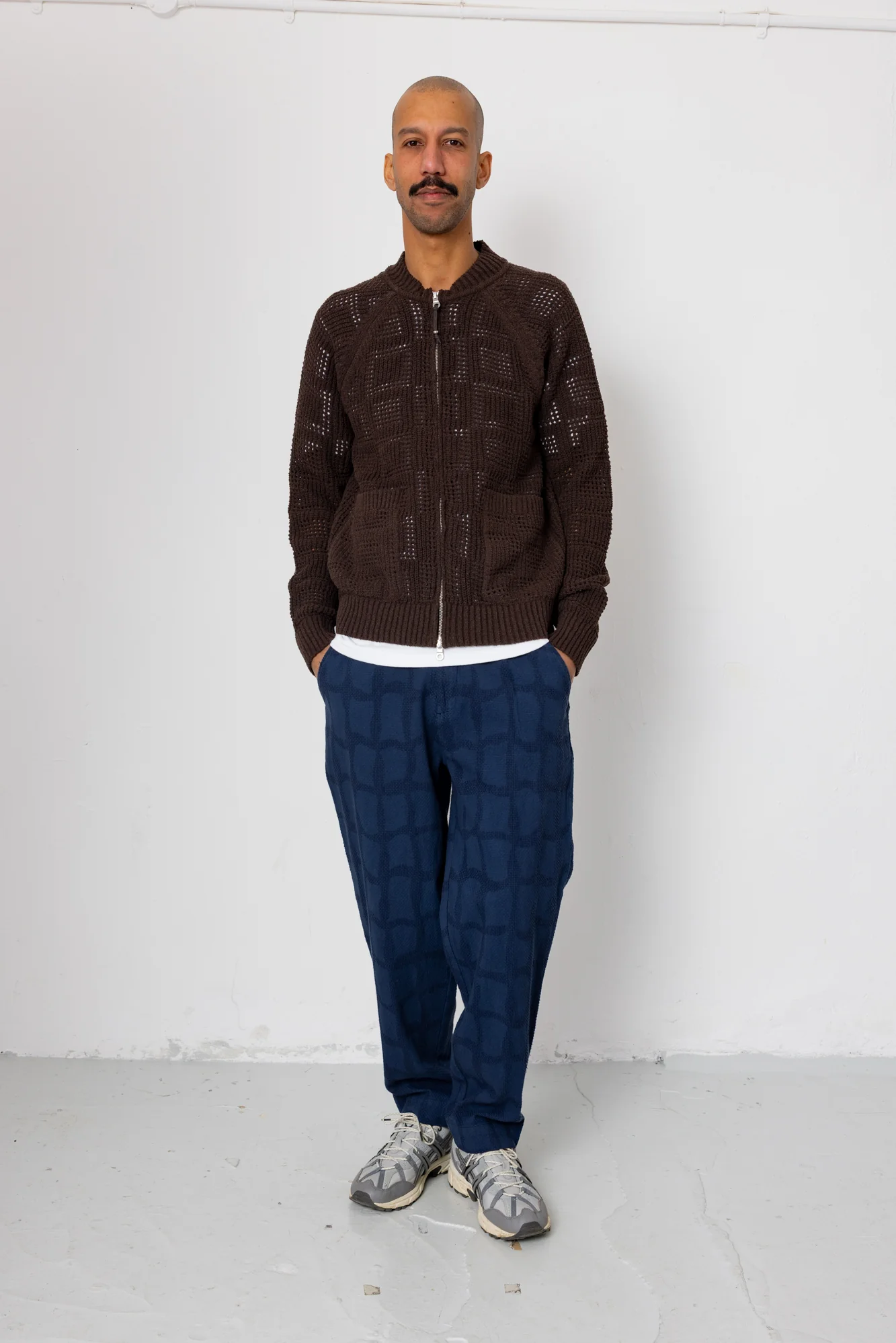 Open Knit Bomber - Chocolate - Image 7