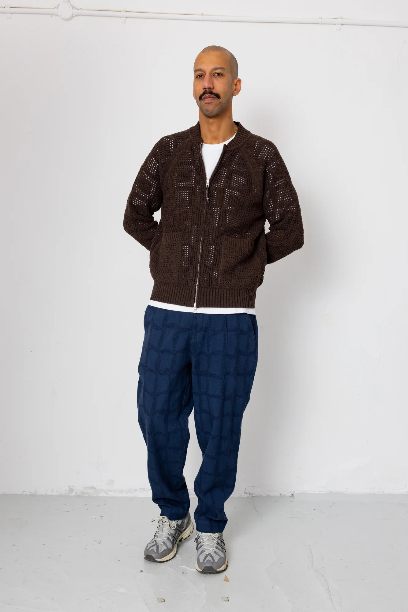 Open Knit Bomber - Chocolate - Image 9