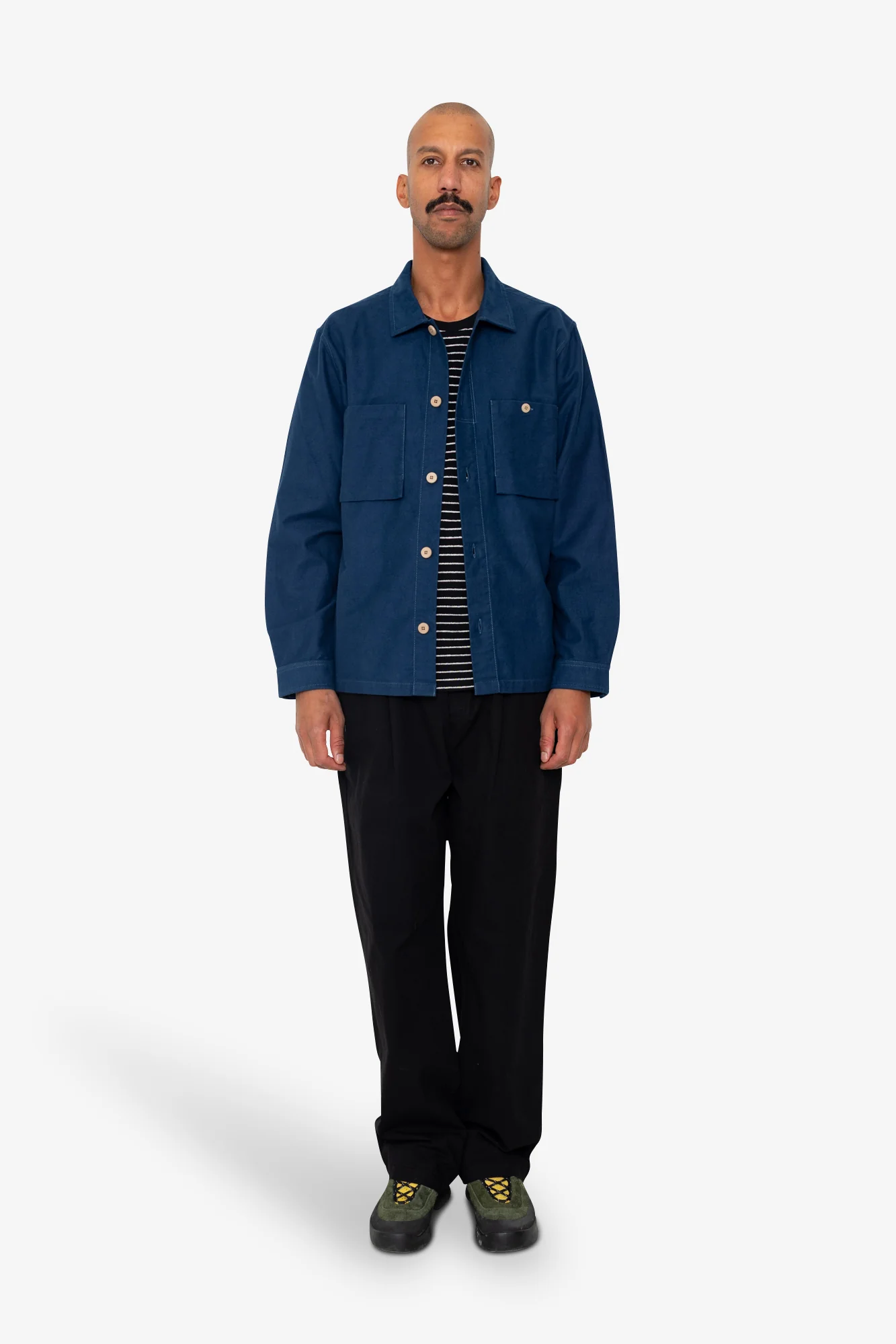 Patch Overshirt - Ink Blue Moleskin - Image 2