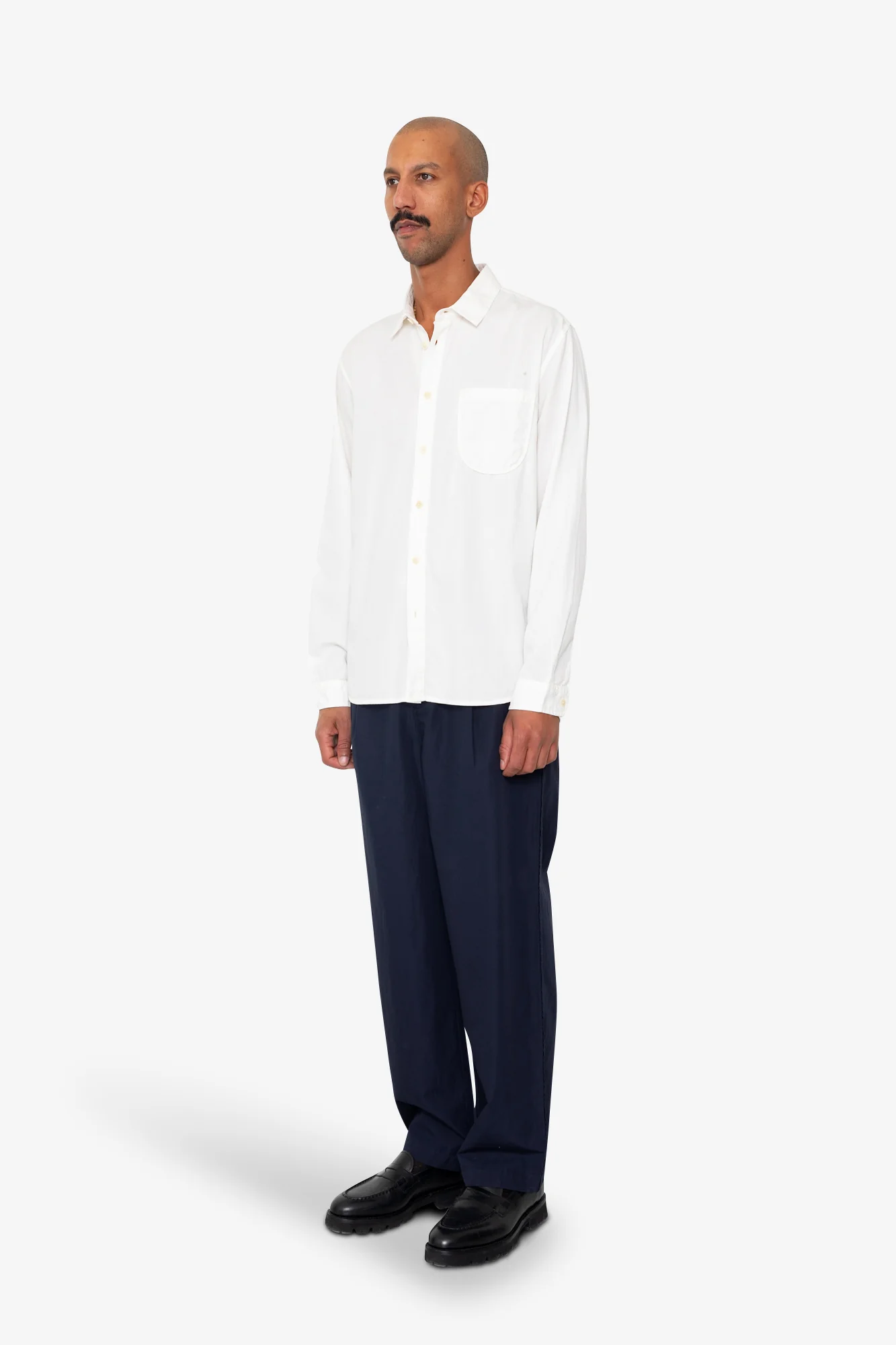 Plain Curve Shirt - Off White - Image 3