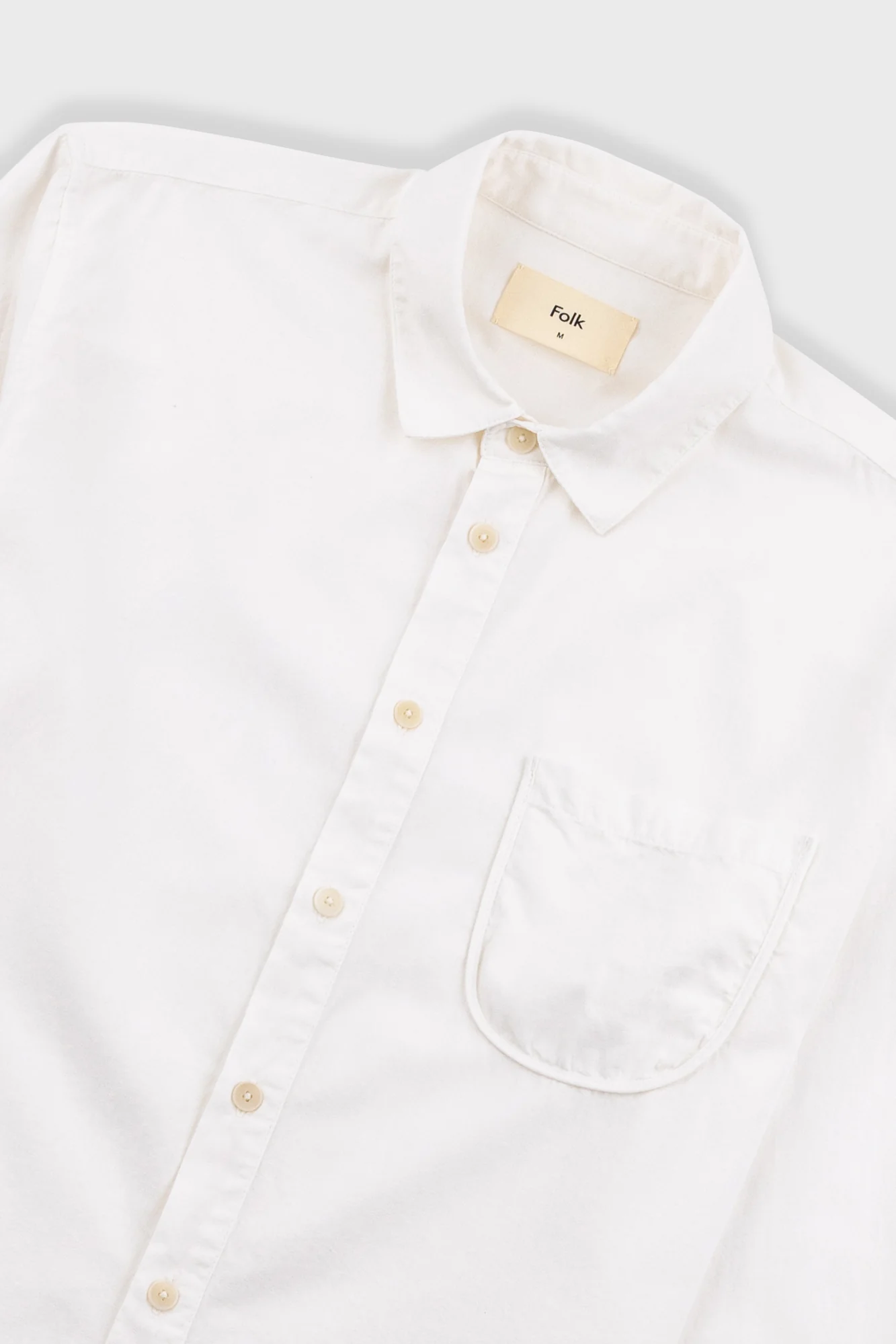 Plain Curve Shirt - Off White - Image 5