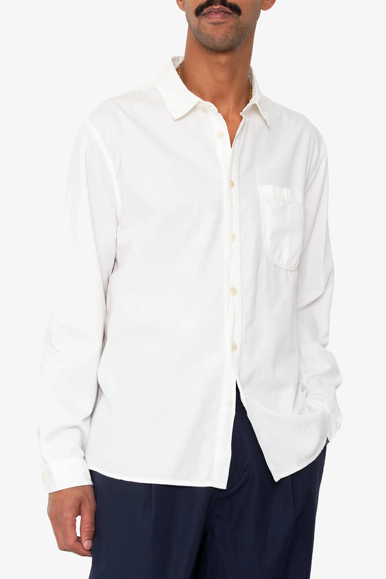 Plain Curve Shirt - Off White - Image 8