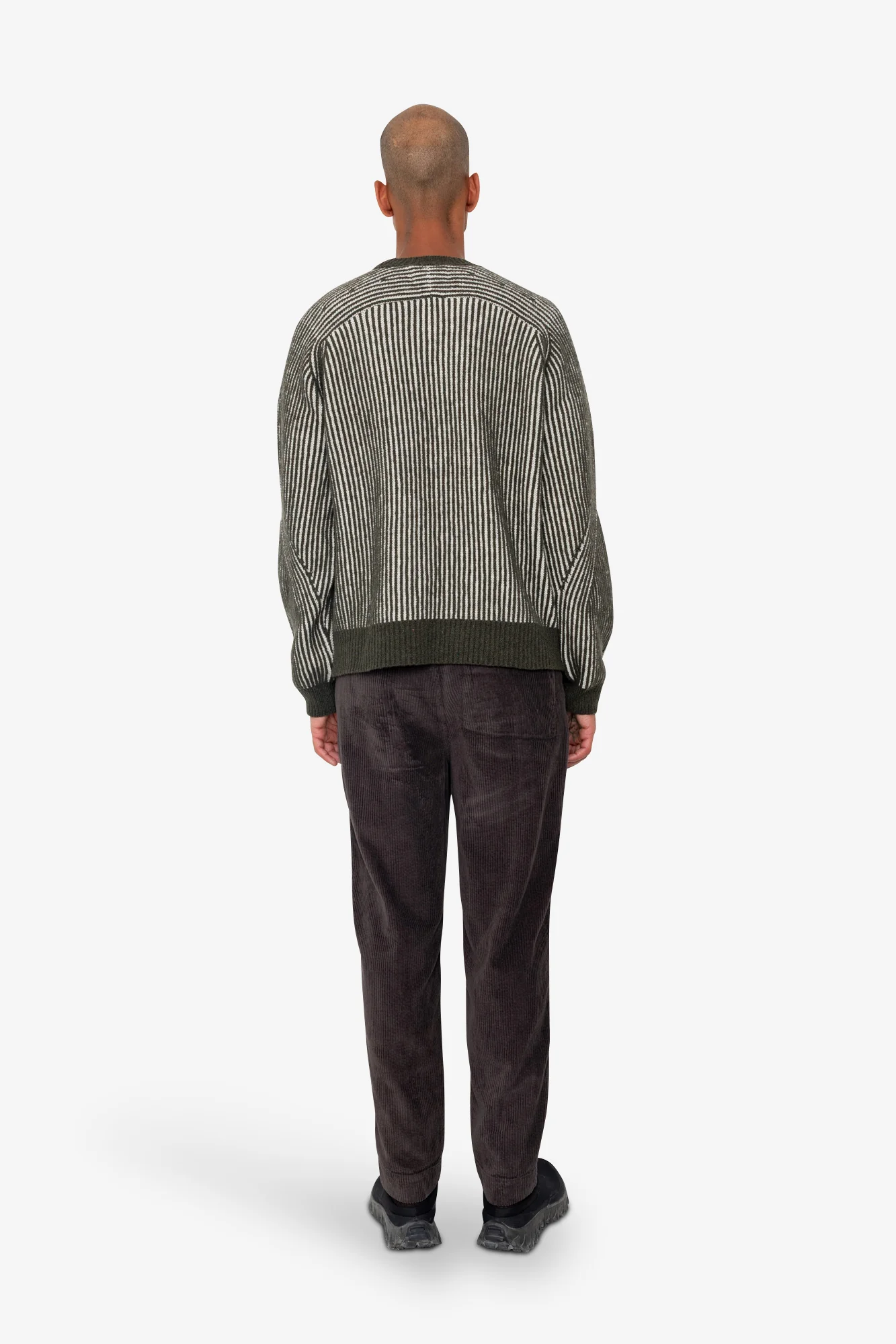 Plated Rib Crew - Olive Ecru - Image 8