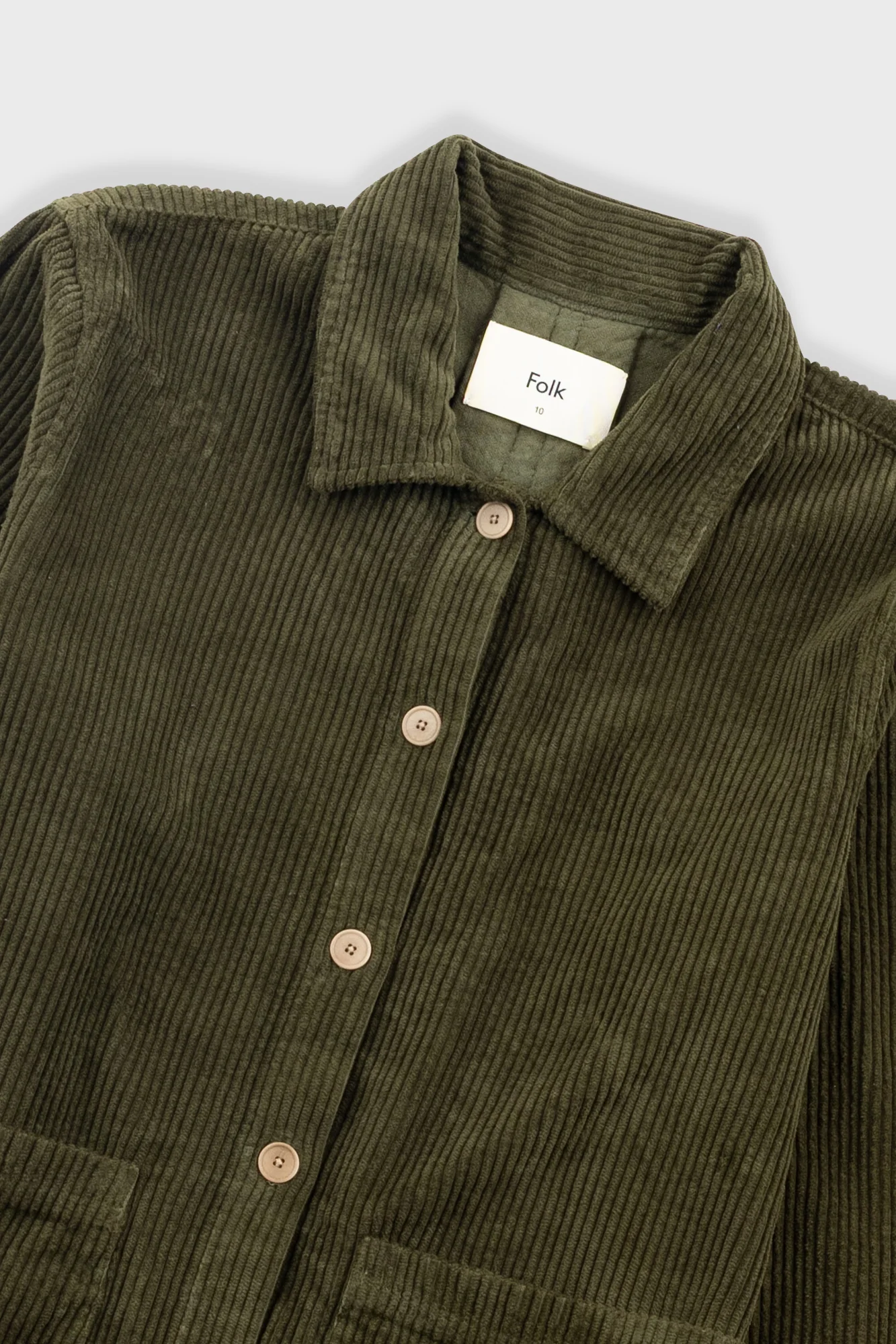 Pleated Shirt - Olive Cord - Image 5