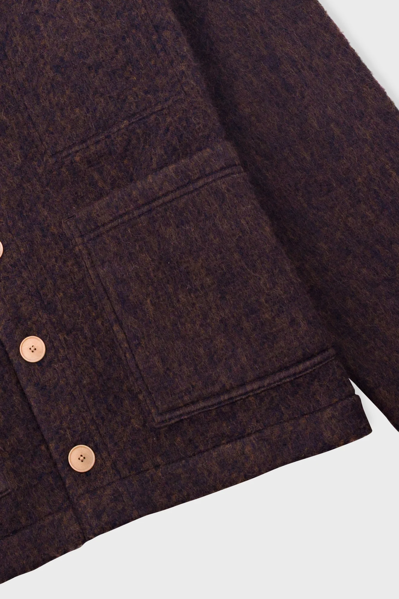 Pocket Cardigan - Navy Espresso Brushed Wool - Image 4