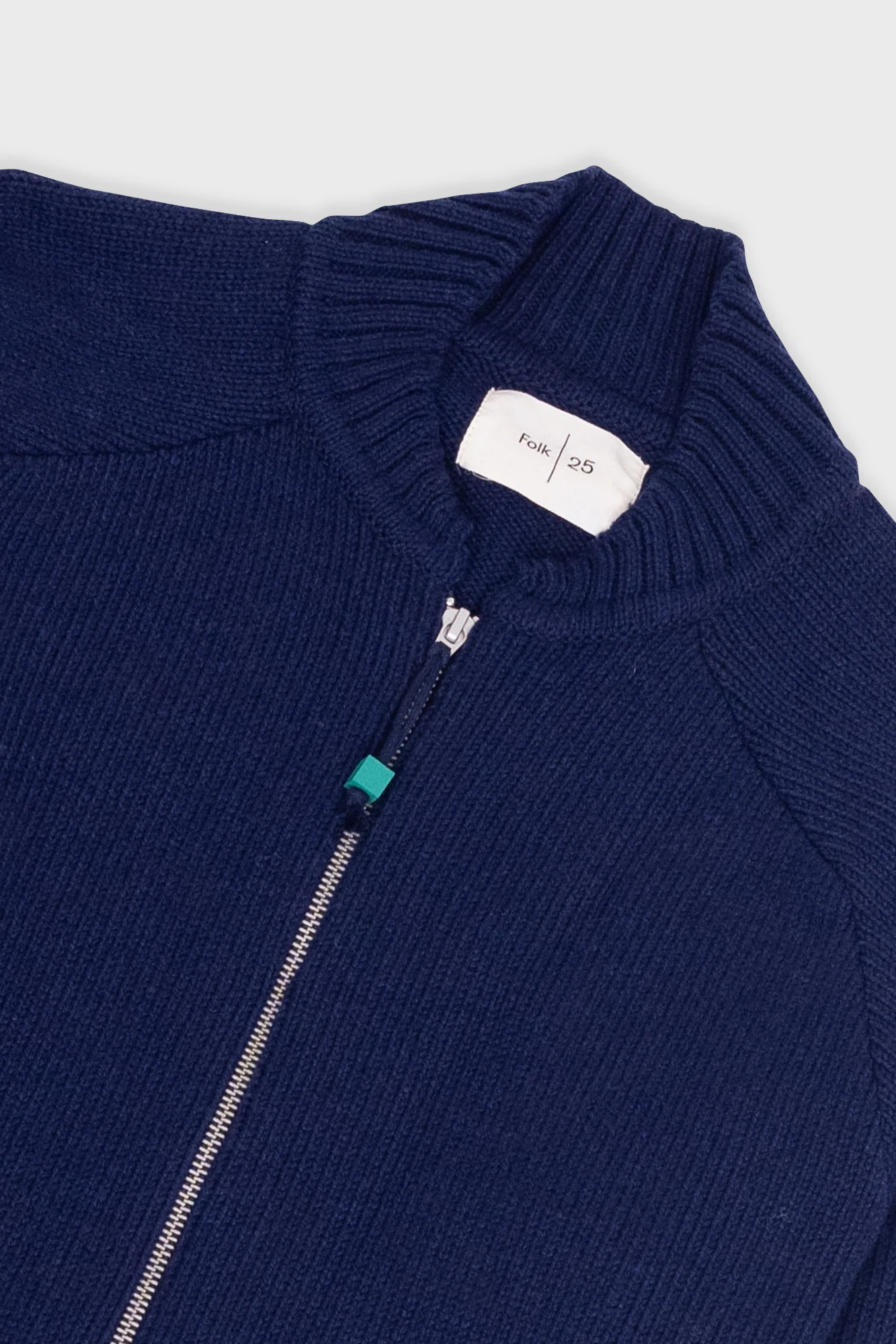 Pointelle Knit Bomber - Navy Melange - Image 5