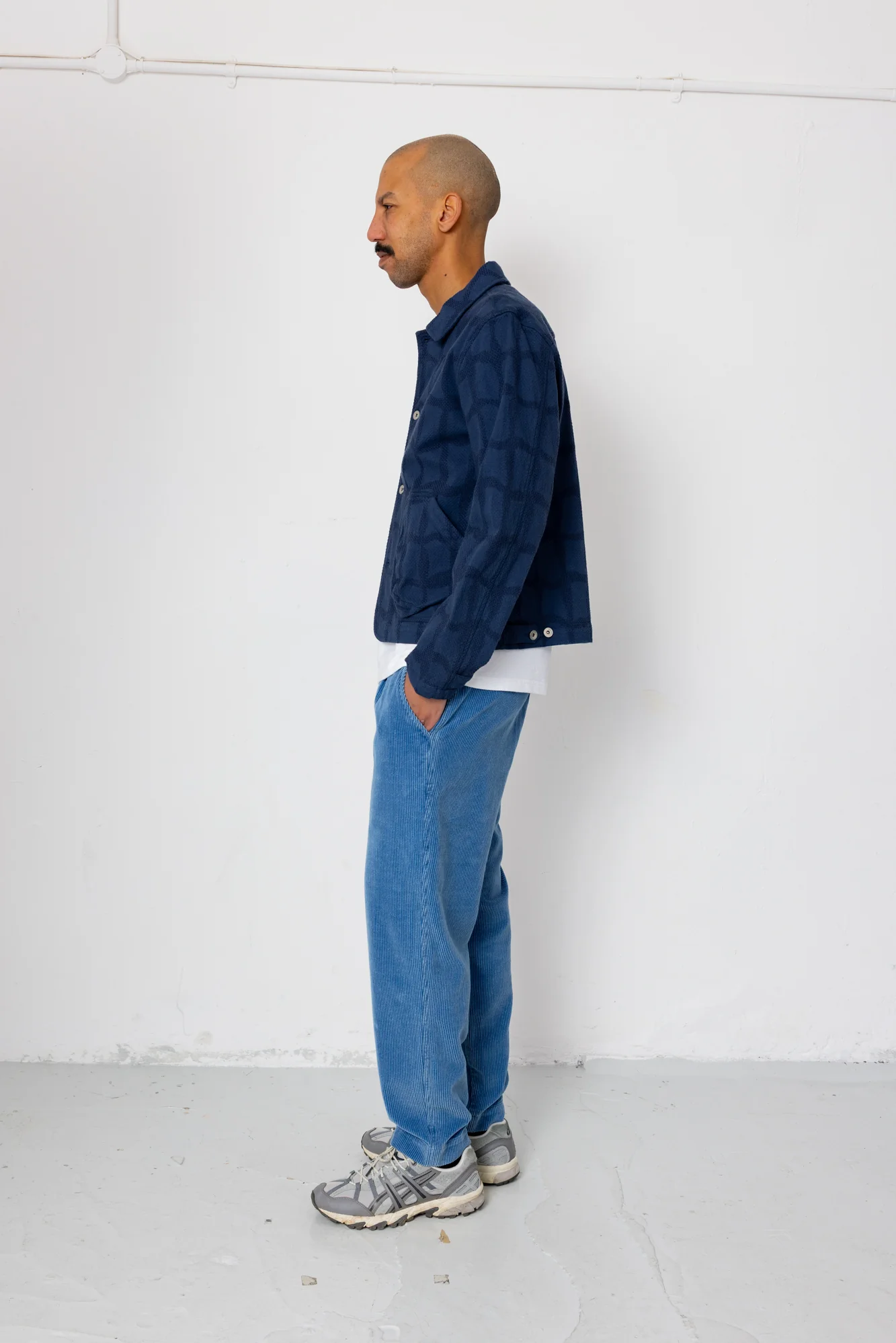 Prism Jacket - Irregular Block Jacquard Navy - Image 7