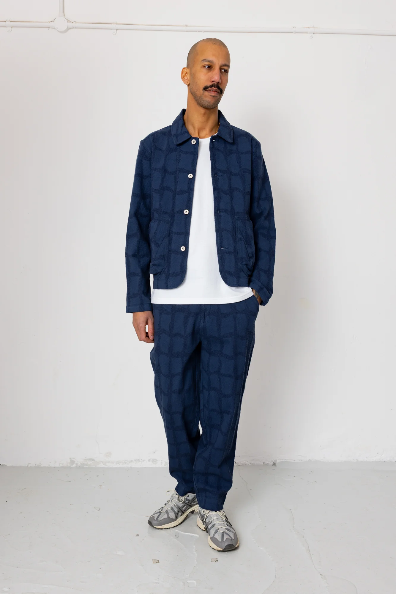 Prism Jacket - Irregular Block Jacquard Navy - Image 8