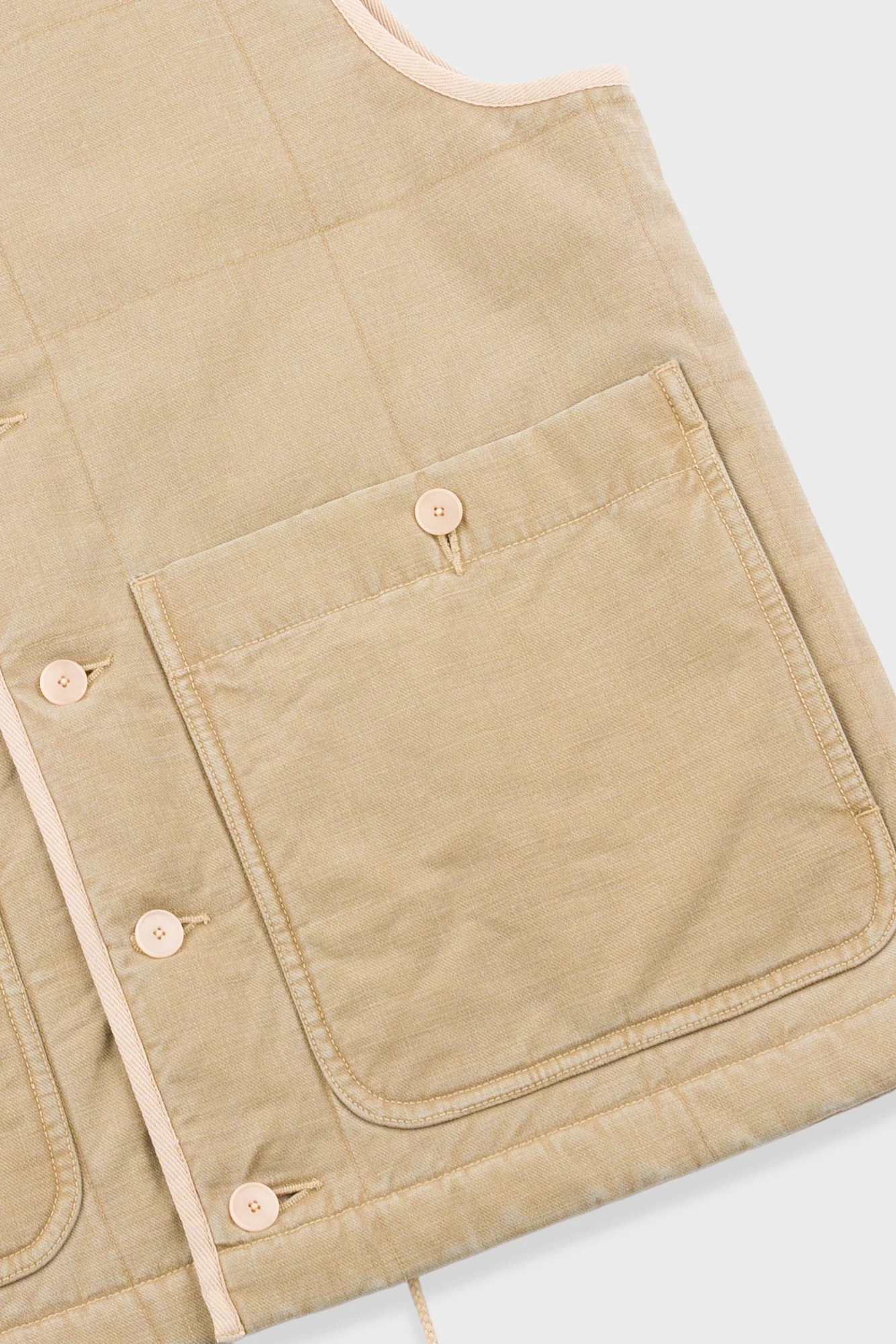 Quilted Gilet - Fossil Slub - Image 3