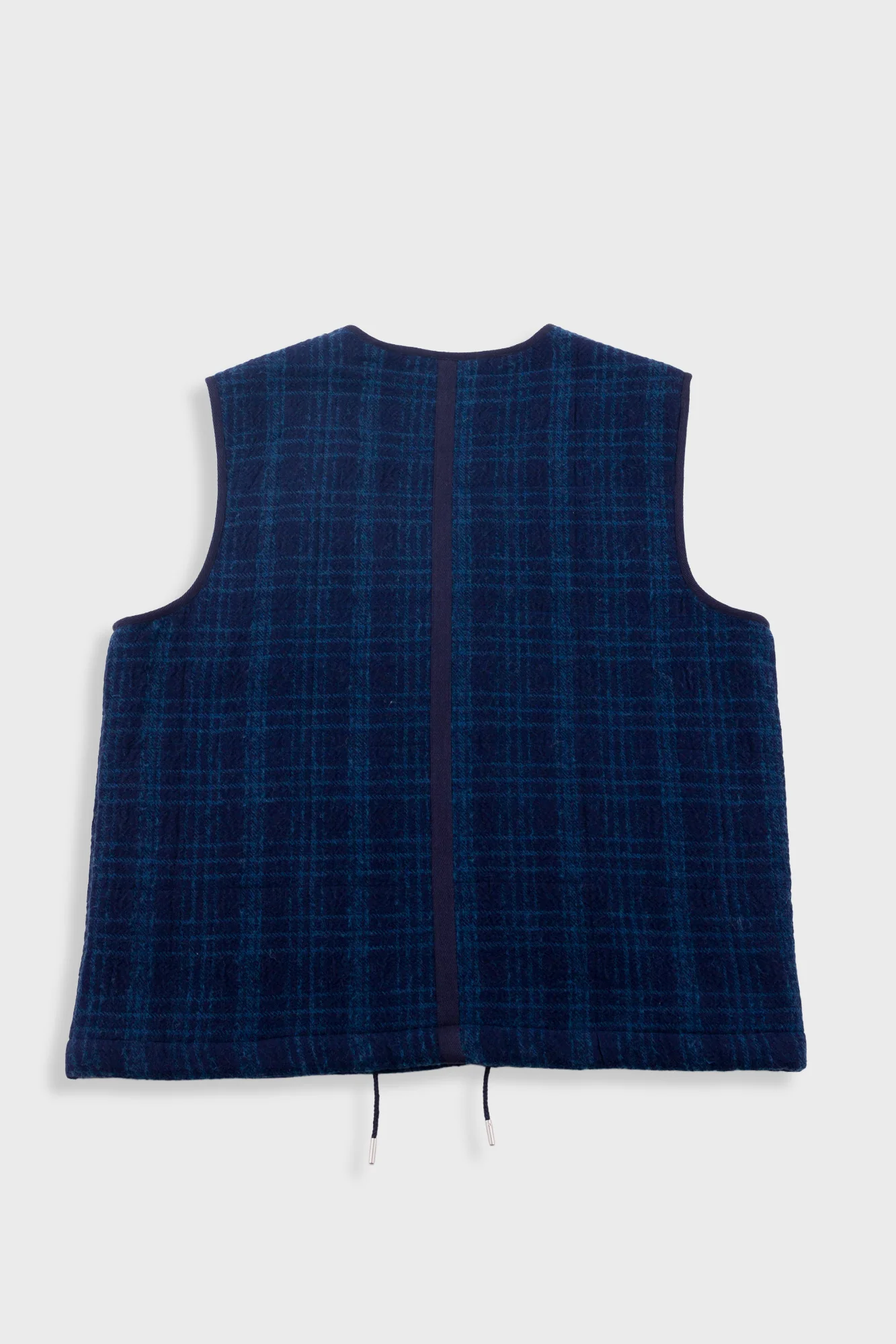 Quilted Gilet - Indigo Textured Check - Image 9