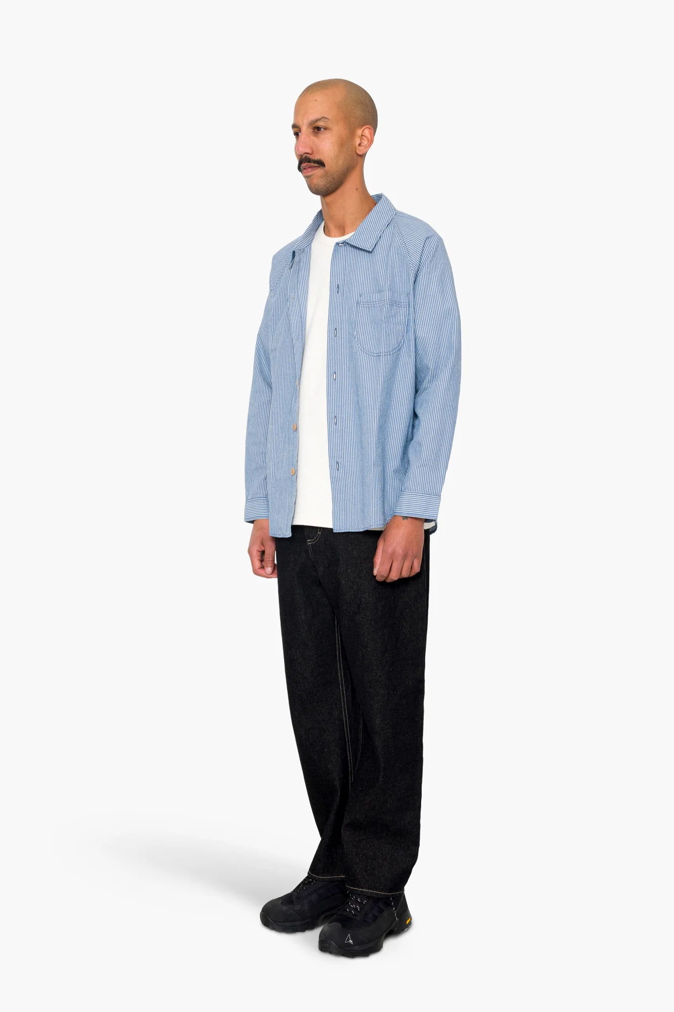 Raglan Shirt - Blue Crinkle Stripe - Image 3