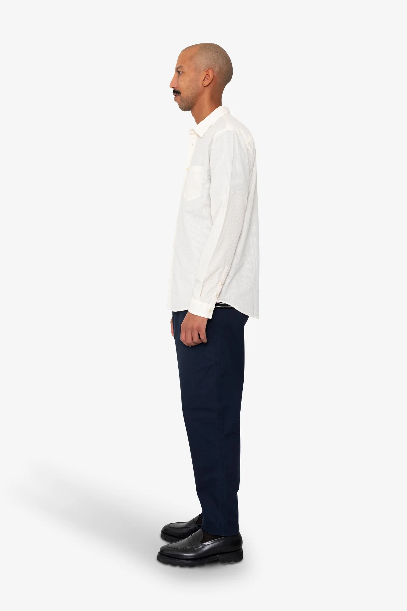 Relaxed Fit Shirt - Ecru Seersucker - Image 4