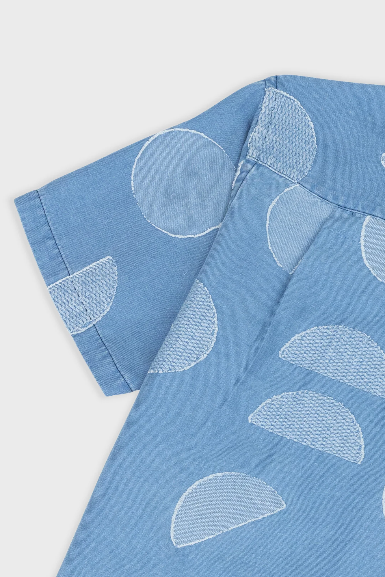 Relaxed Soft Collar Shirt - Indigo Circle Jacquard - Image 11