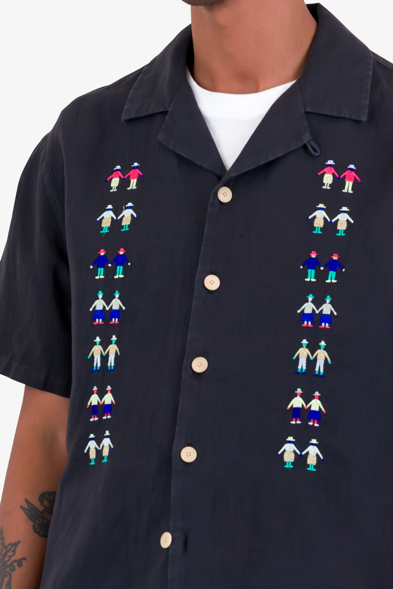 Relaxed Soft Collar Shirt - Soft Black Track Embroidery - Image 8