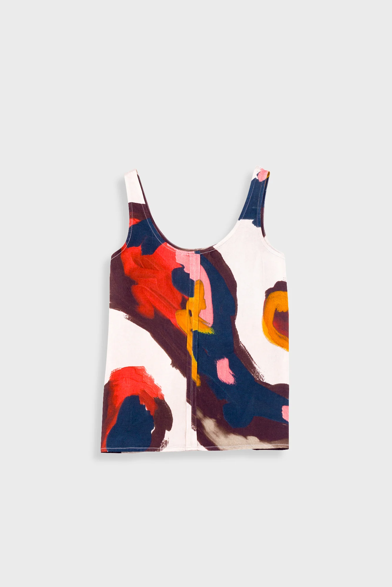 Scoop Back Vest - Impasto Print Satin - Image 9