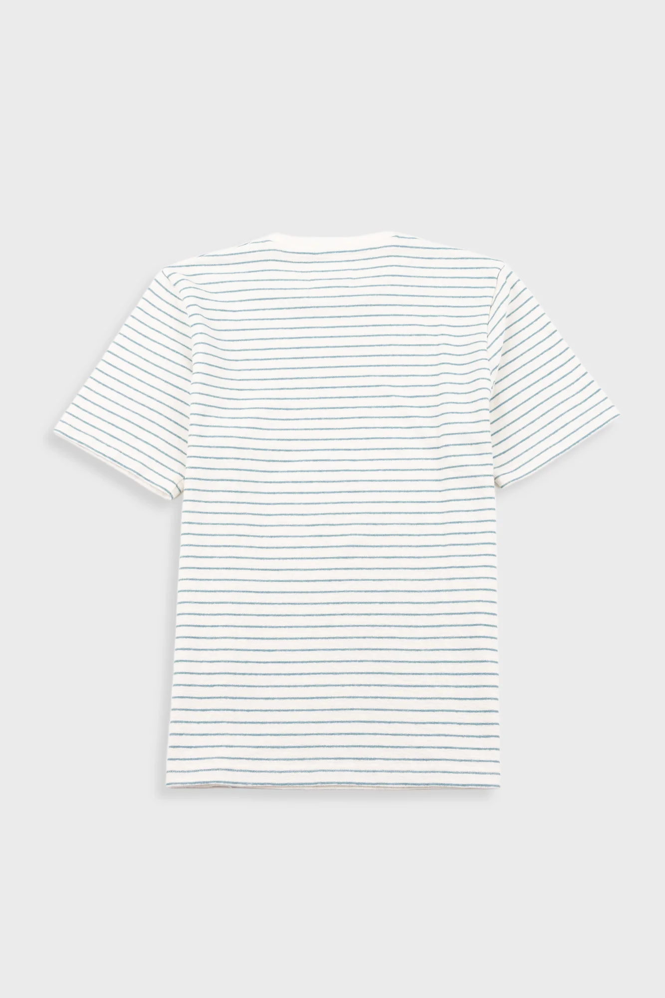 Short Sleeve Textured Stripe T-Shirt - Ecru / Misty Green - Image 10