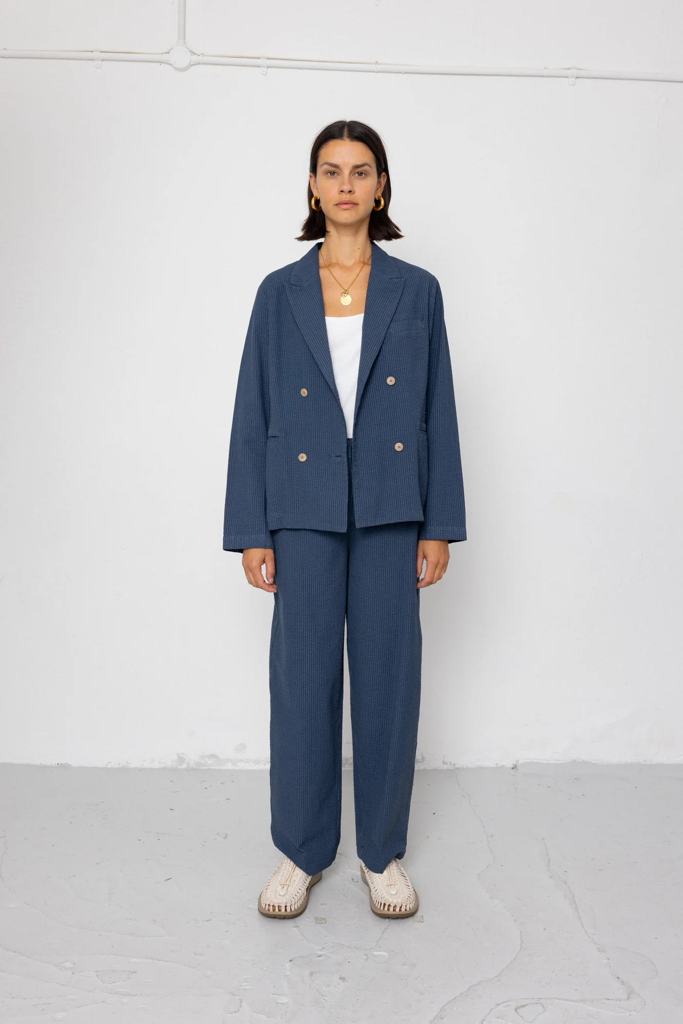 Suit Trousers - Soft Indigo Overdyed Stripe - Image 5