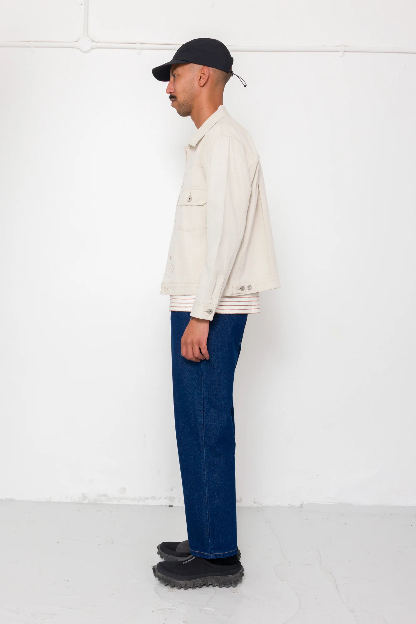 Trucker Jacket - Natural Linen Cotton Canvas - Image 4