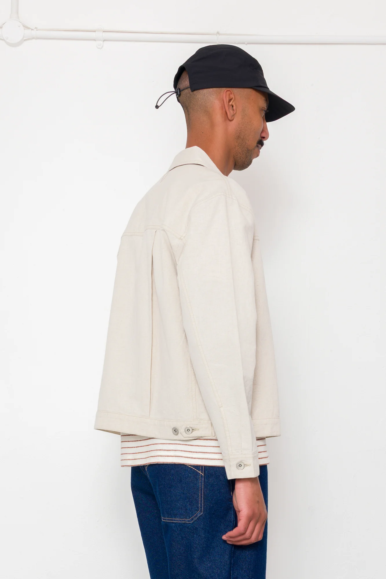 Trucker Jacket - Natural Linen Cotton Canvas - Image 6