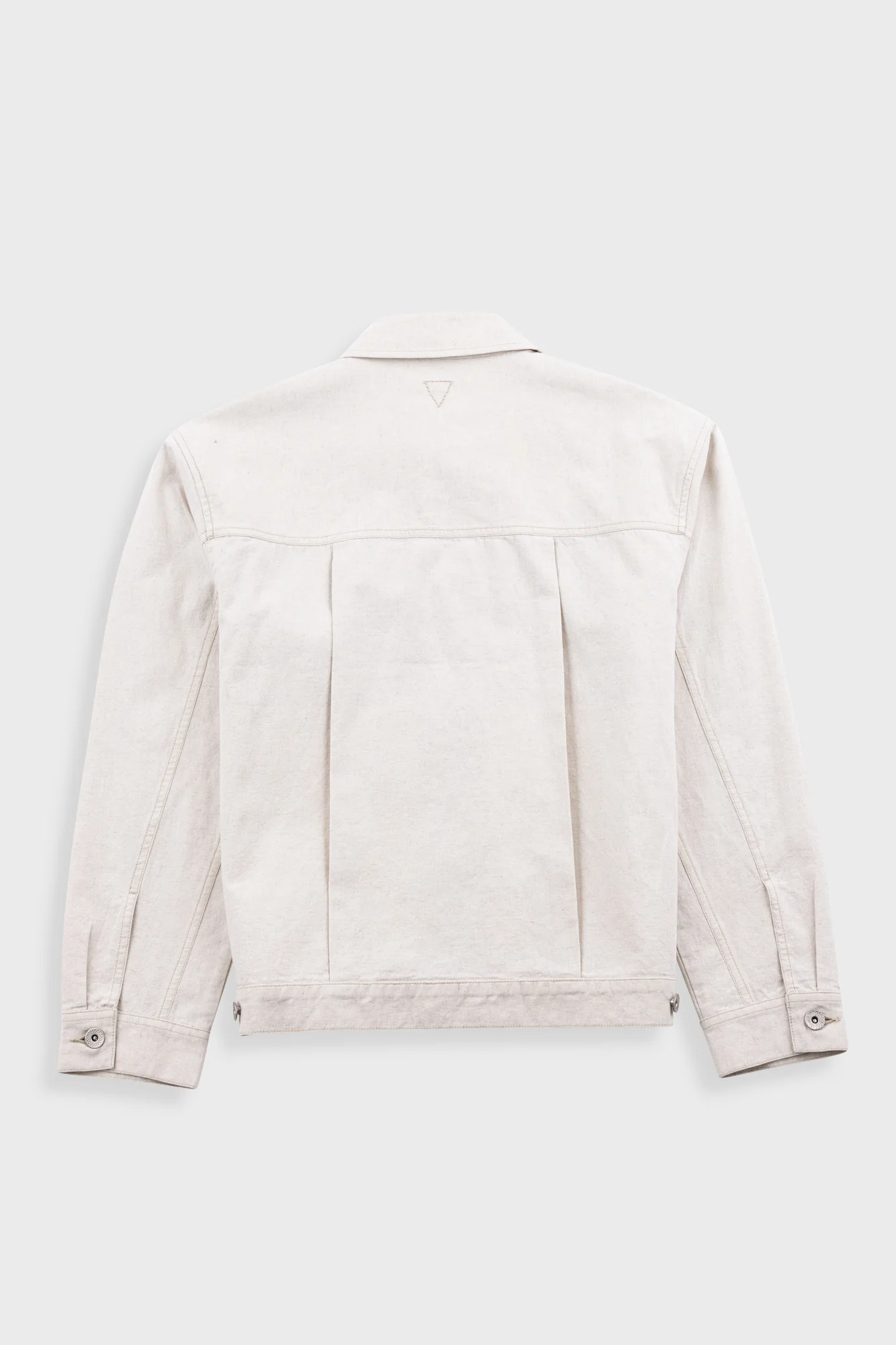 Trucker Jacket - Natural Linen Cotton Canvas - Image 9