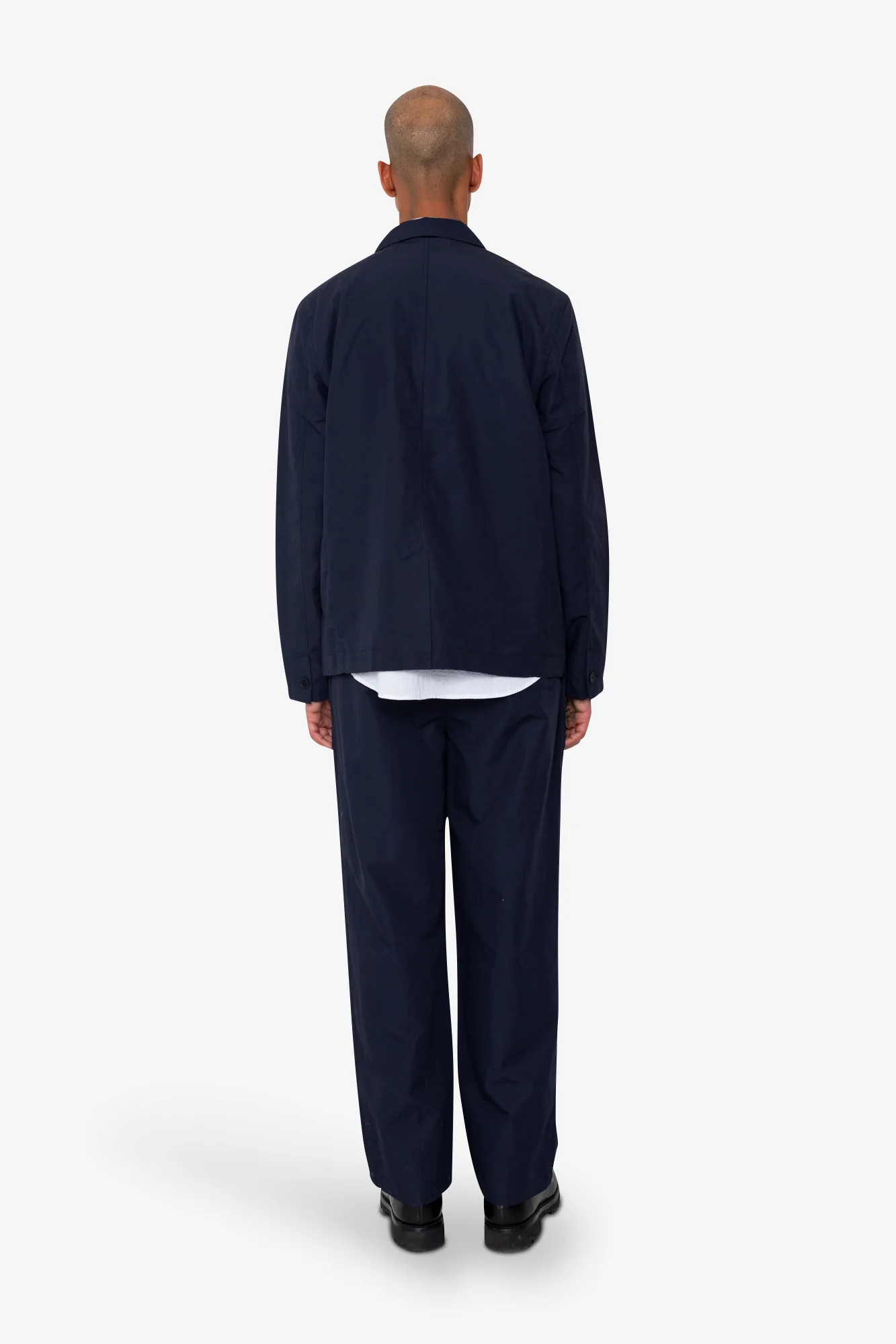 Wide Fit Blazer - Navy Tech Slub - Image 8