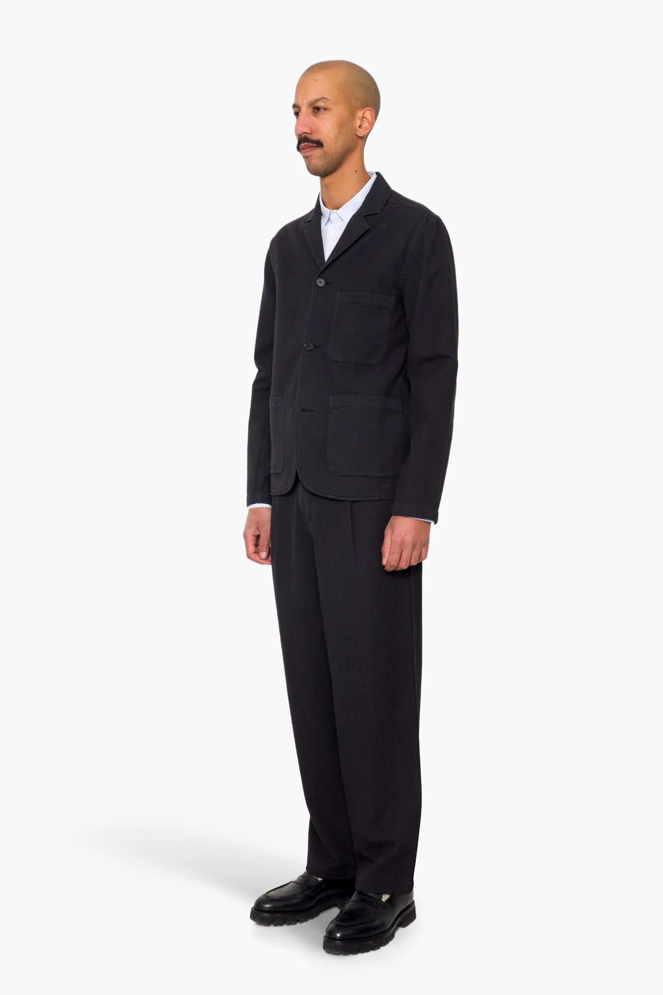 Wide Fit Blazer - Soft Black Topstitch - Image 3