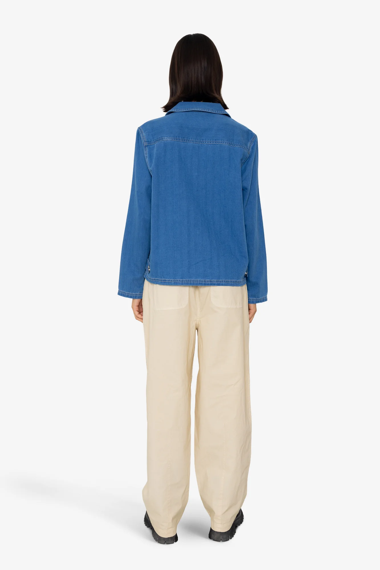 Worker Overshirt - Denim Herringbone - Image 6