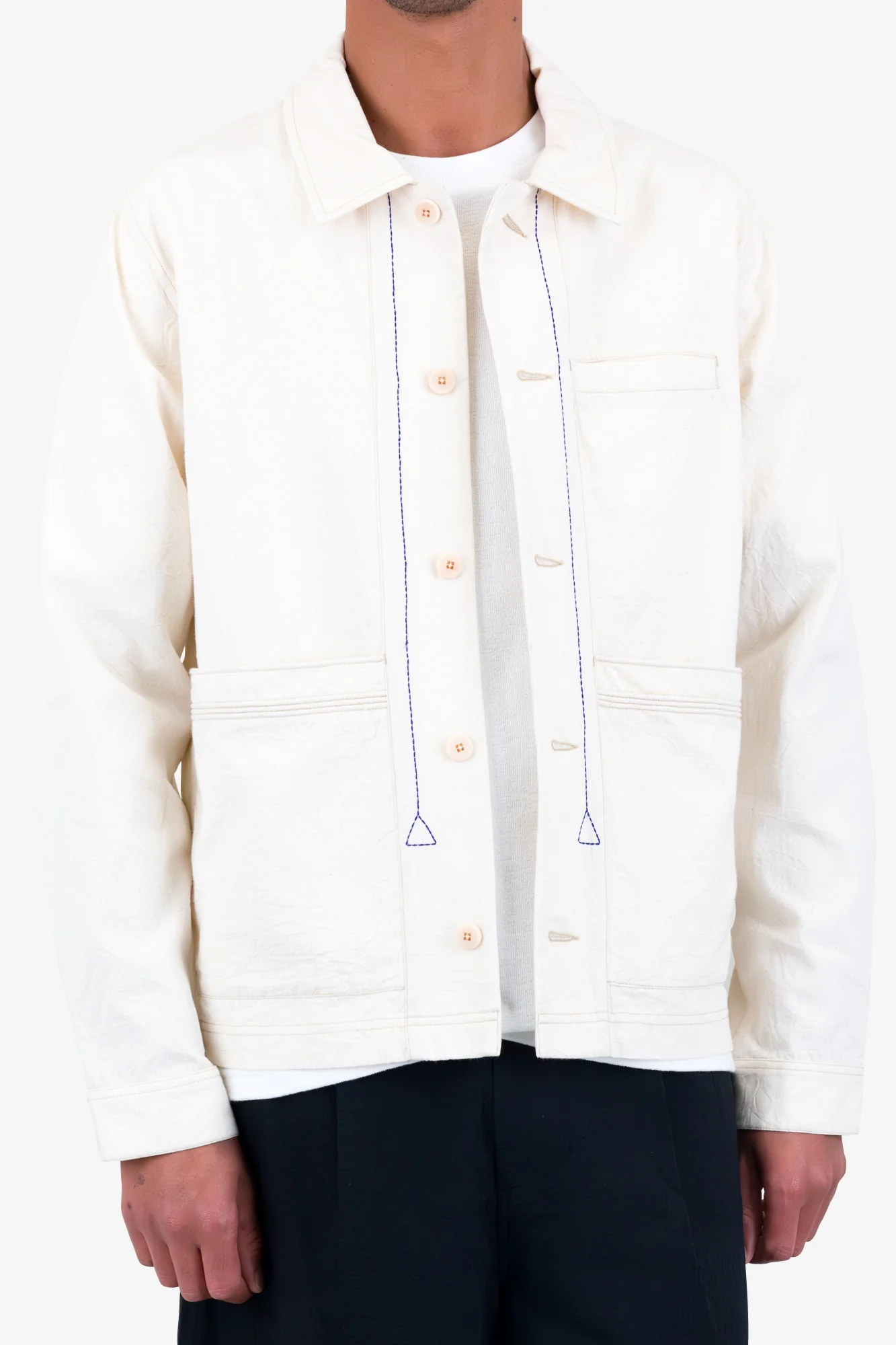 Lunar Jacket - Ecru Crinkle Canvas - Image 7