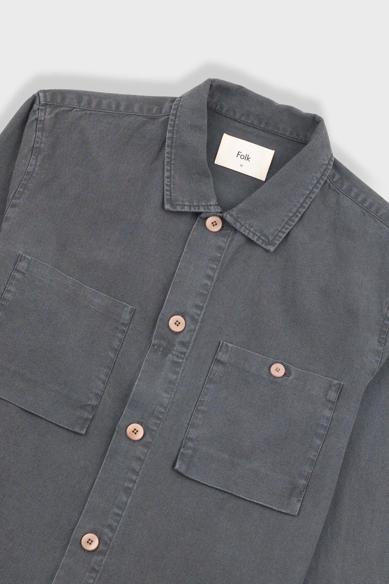 Patch Overshirt - Charcoal Hemp Canvas - Image 5
