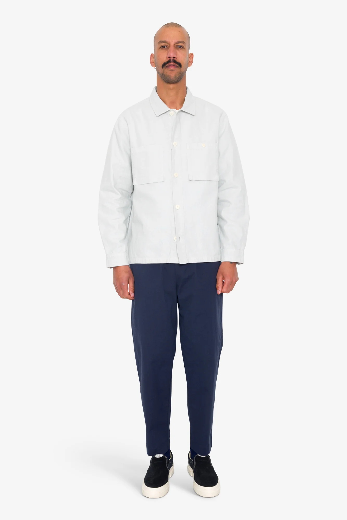 Patch Overshirt - Mineral Blue Hemp Canvas - Image 2