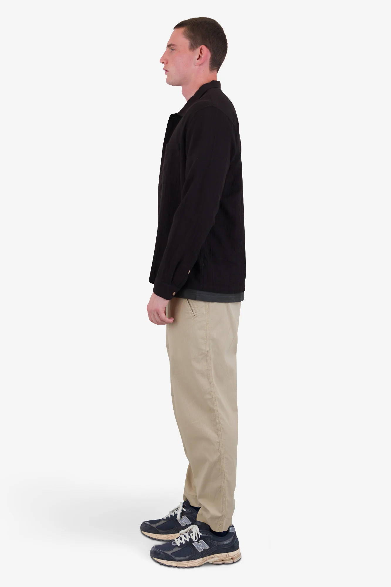 Patch Shirt - Soft Black Open Weave Check - Image 4