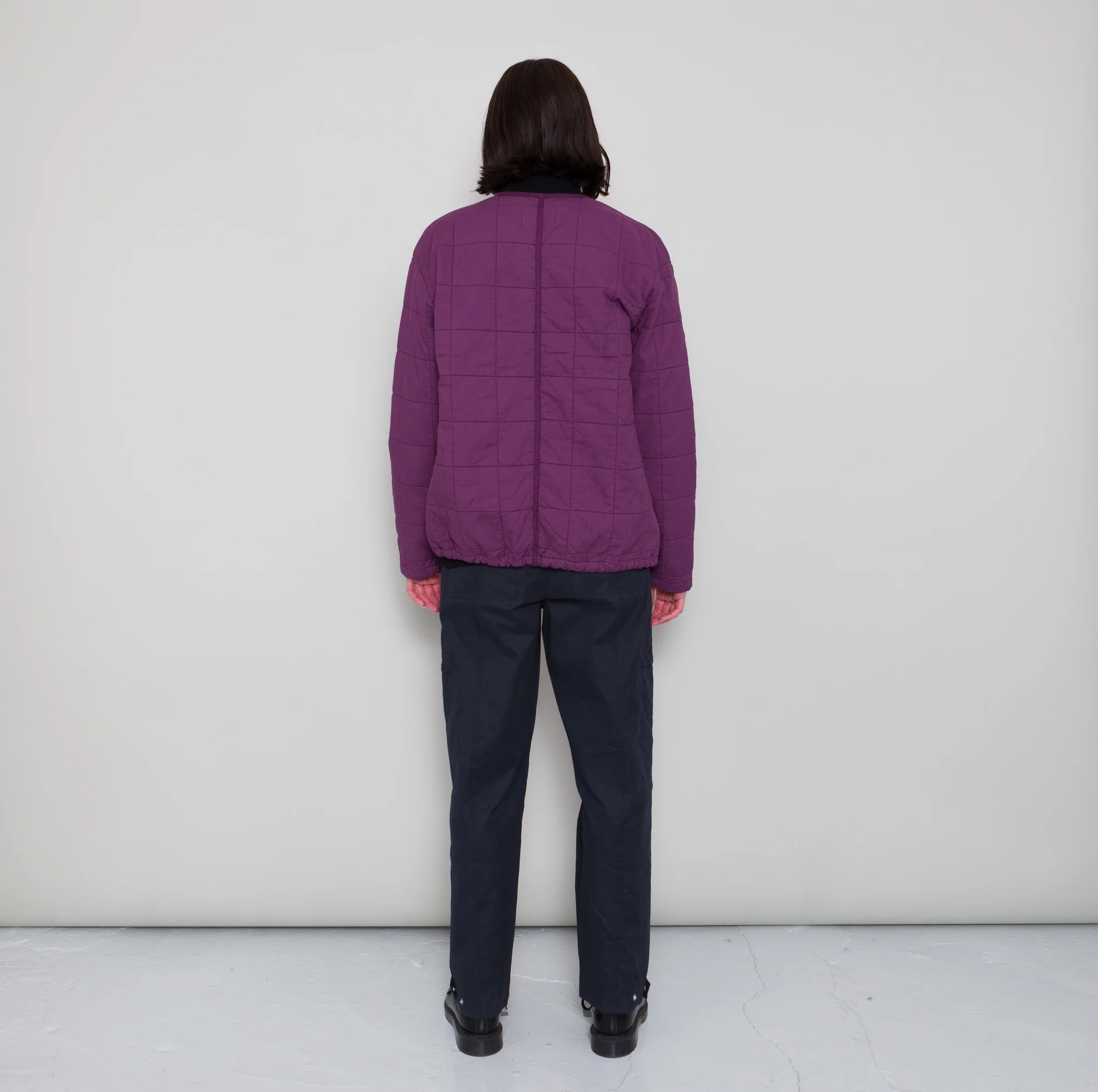 Qulited Boxy Jacket - Wine - Image 5