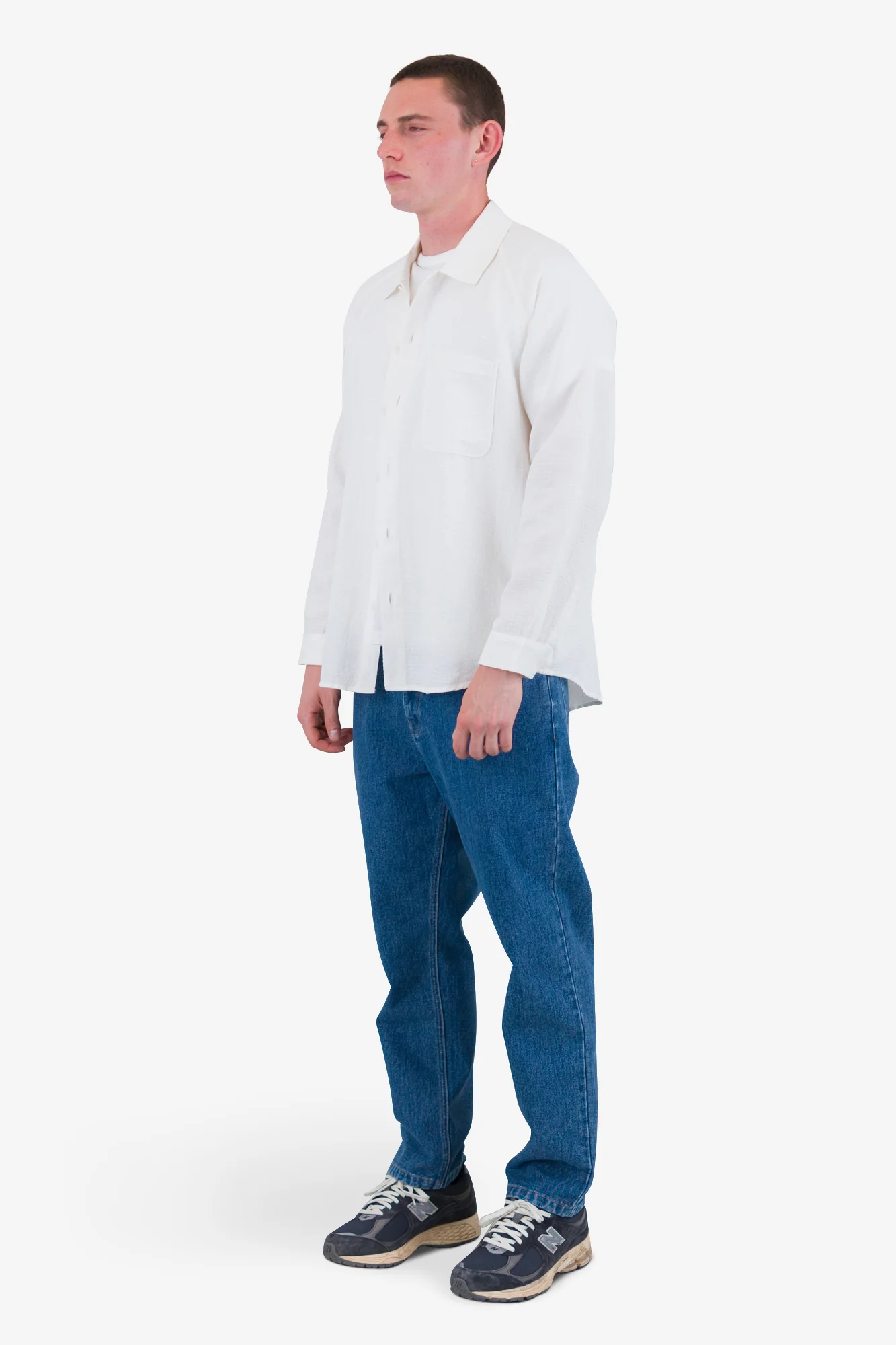 Raglan Shirt - White Dropstitch Waffle - Image 3