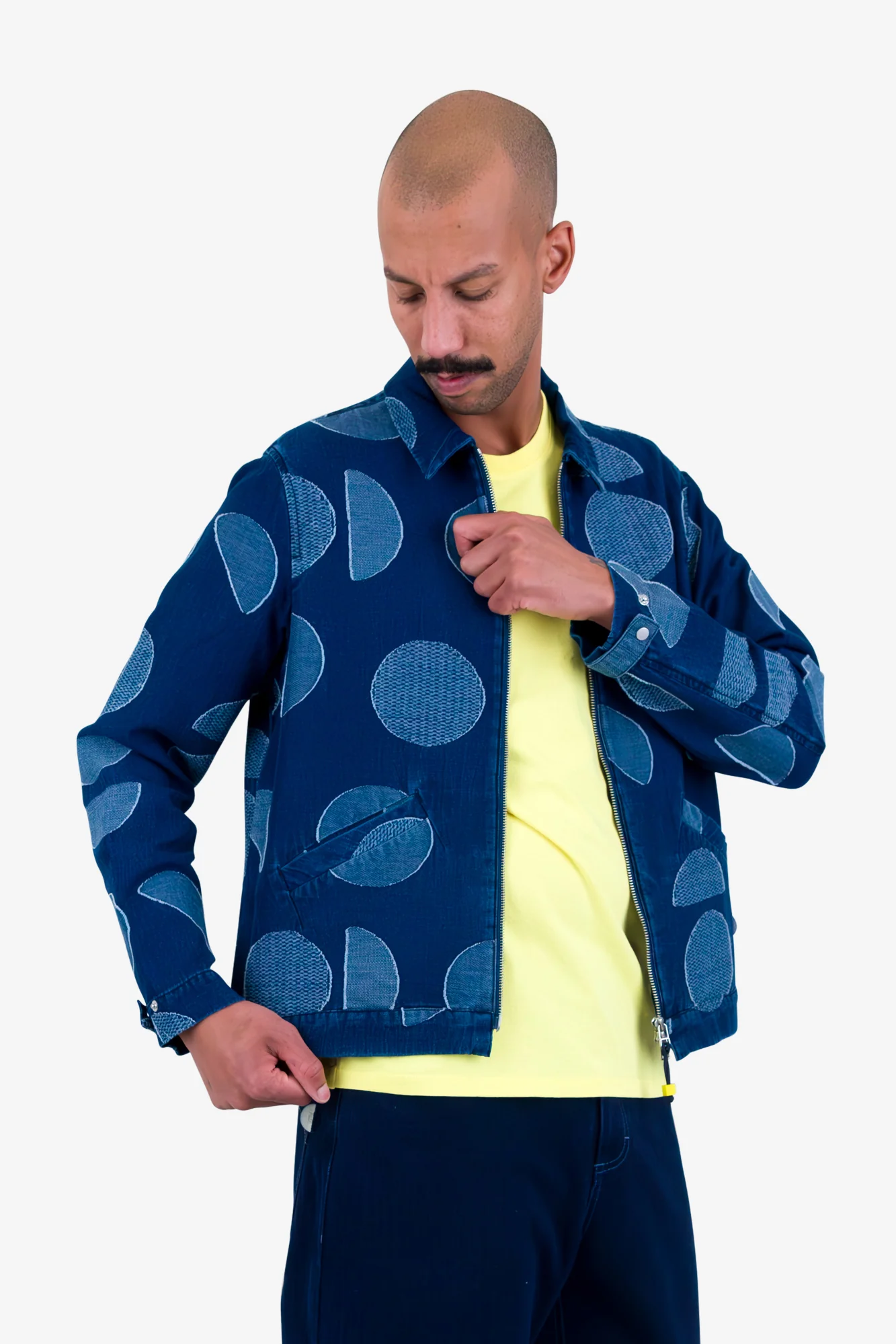 Signal Blouson - Indigo Circle Jacquard - Image 6