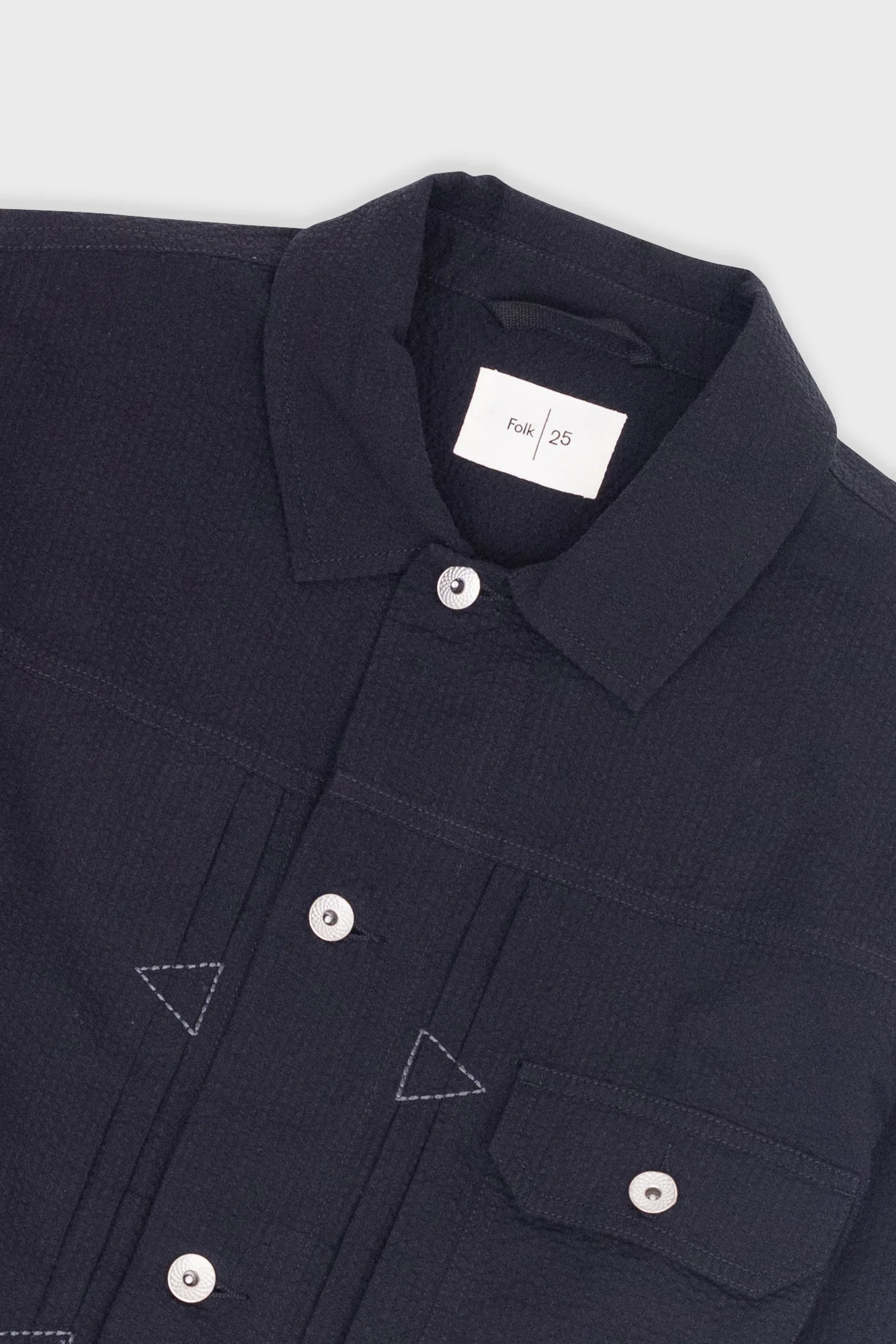 Trucker Jacket - Black Seersucker - Image 5