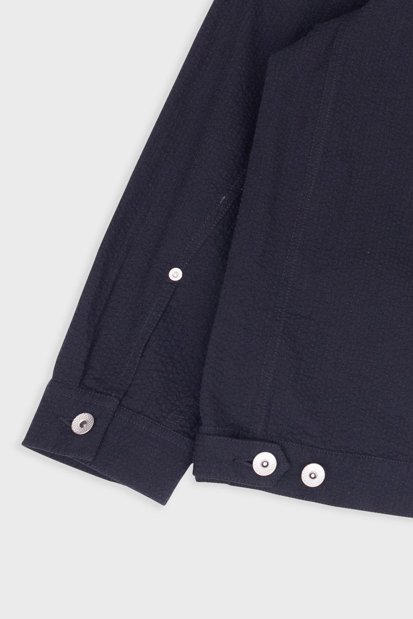 Trucker Jacket - Black Seersucker - Image 7