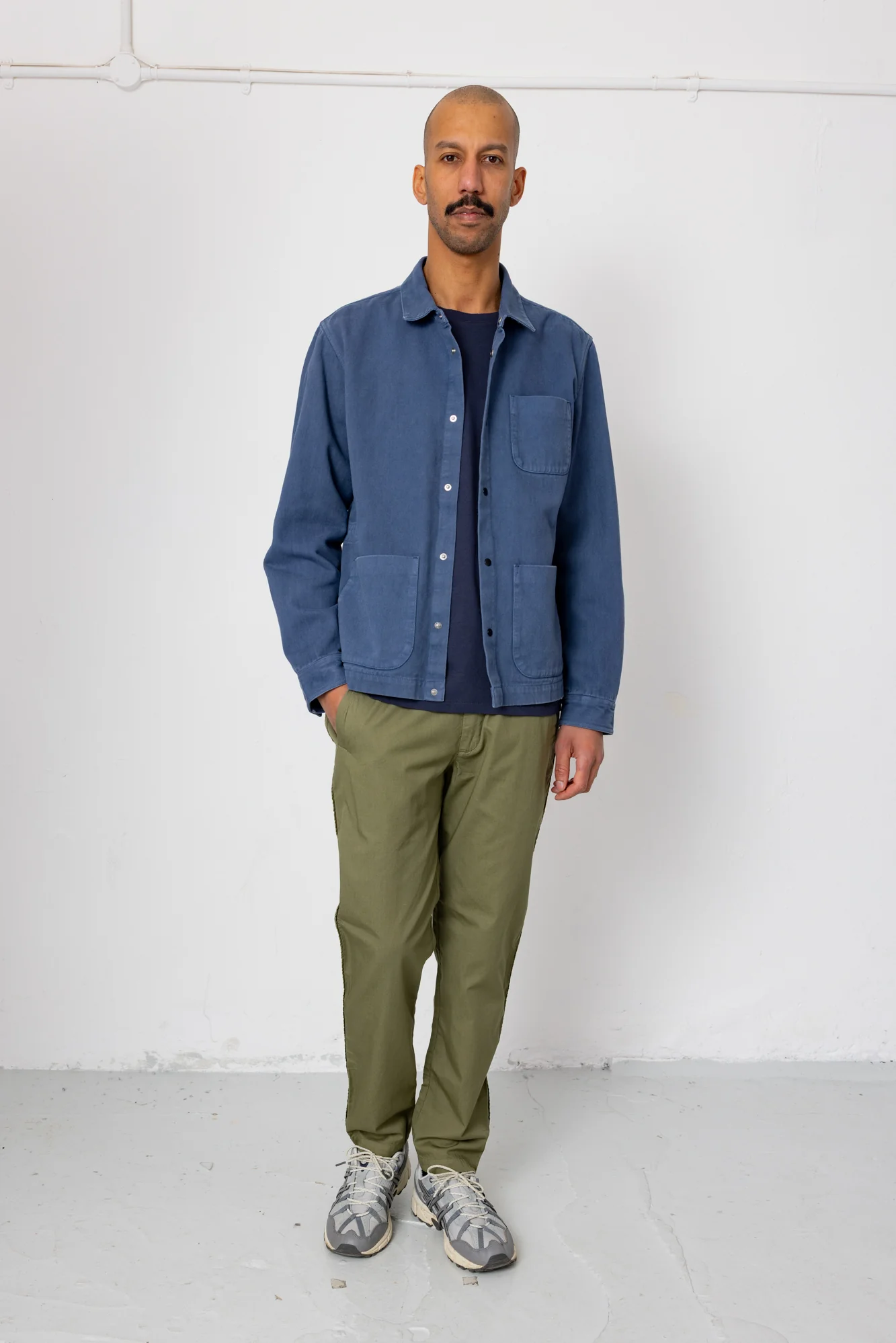 Twill Assembly Jacket - Dusty Blue - Image 4
