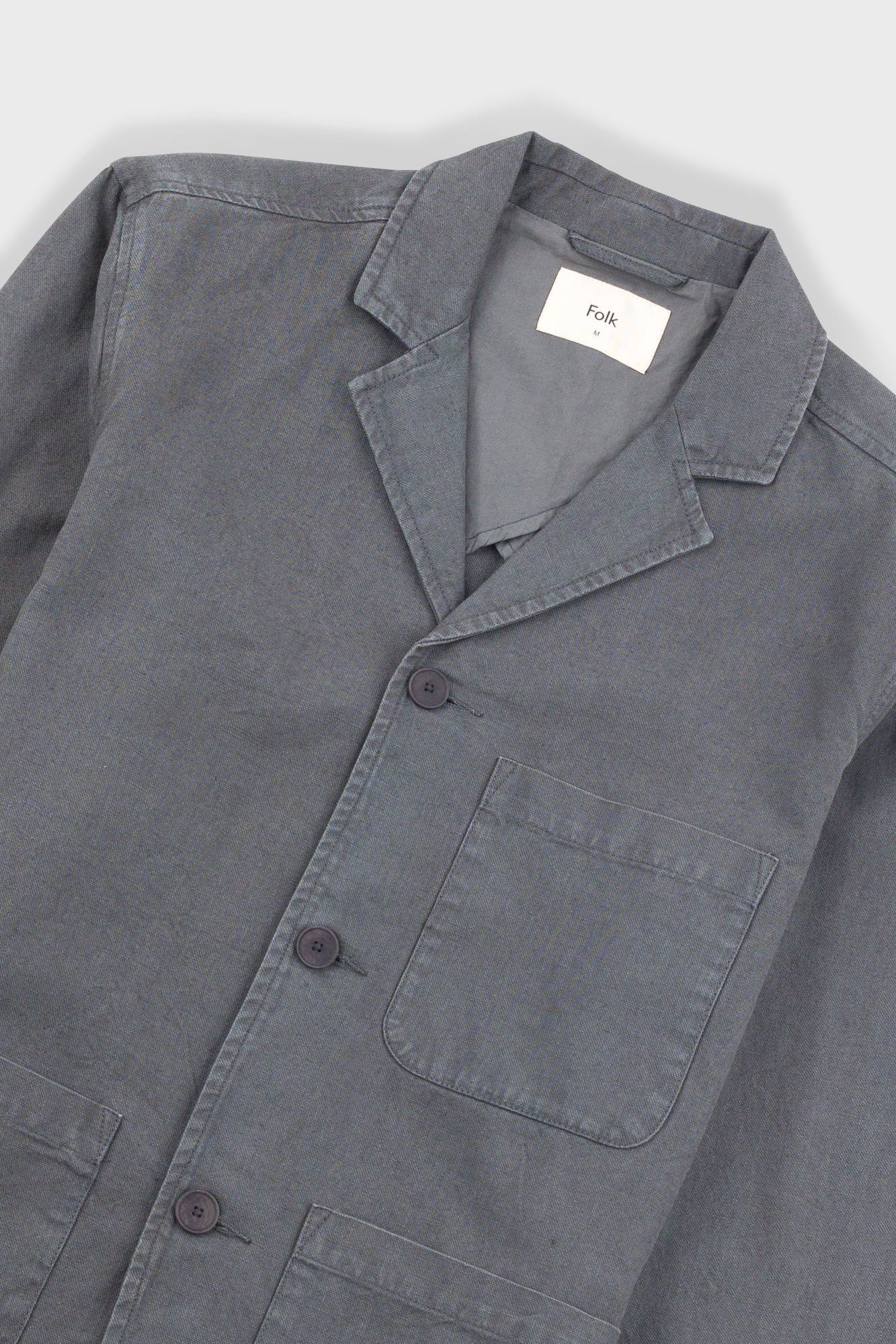 Wide Fit Blazer - Charcoal Hemp Canvas - Image 5