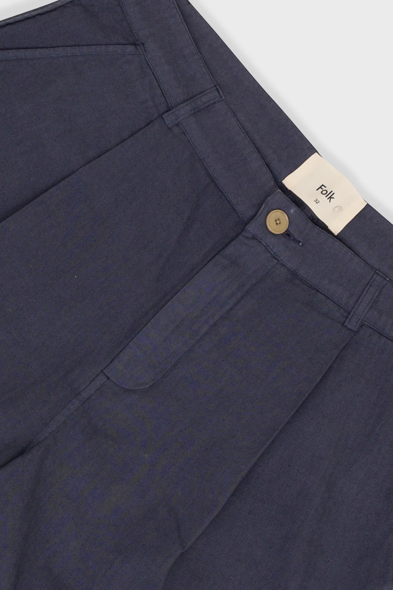 Wide Fit Short - Soft Navy Herringbone - Image 5