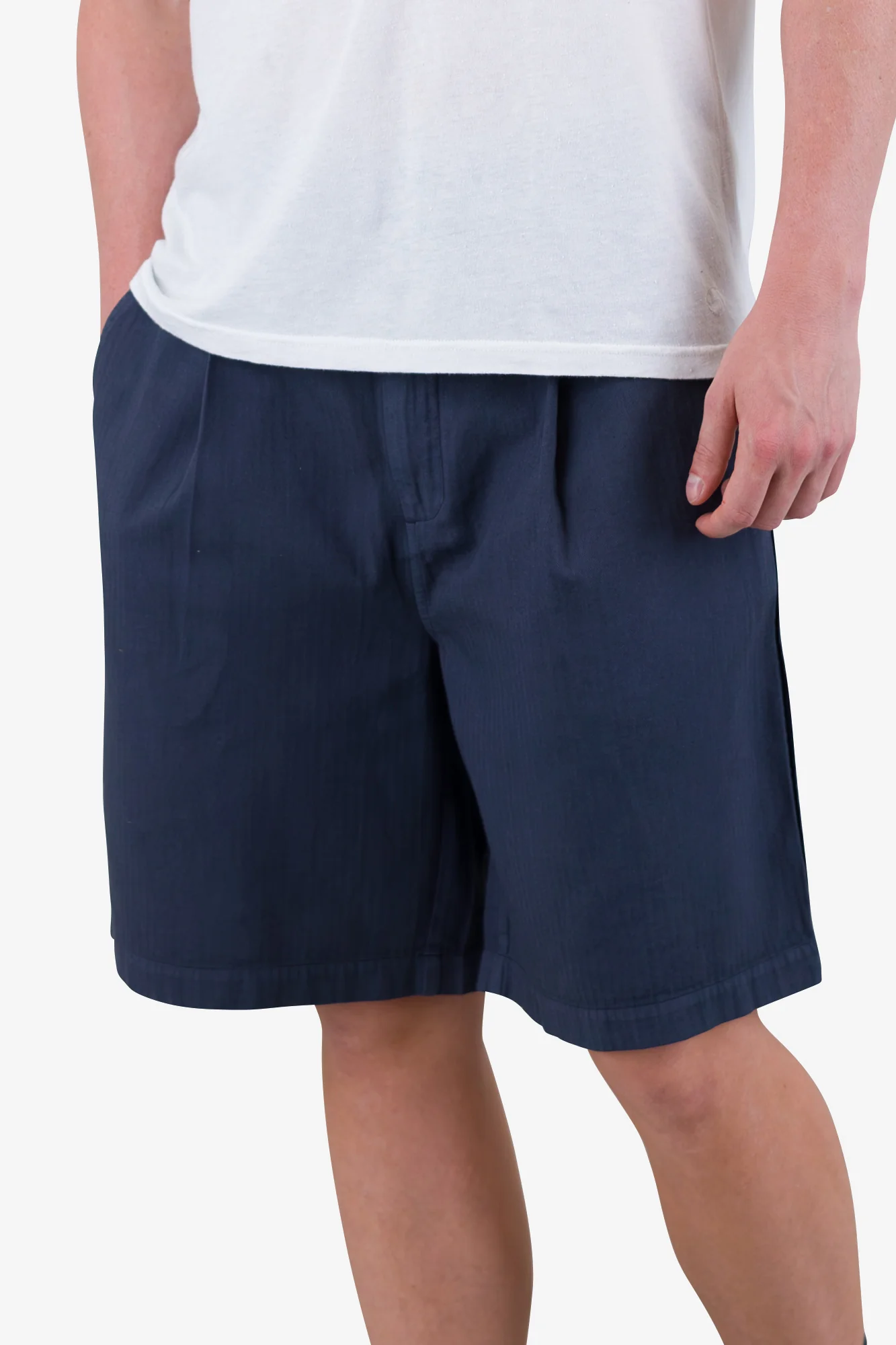 Wide Fit Short - Soft Navy Herringbone - Image 7