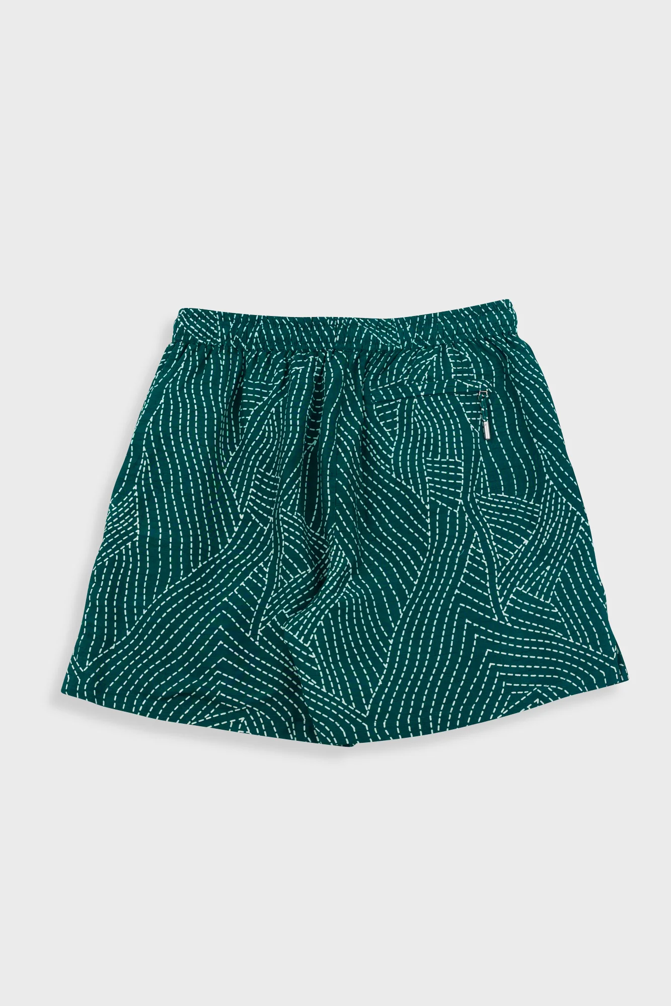 Wide Signal Shorts - Vintage Green Stitch Print - Image 7