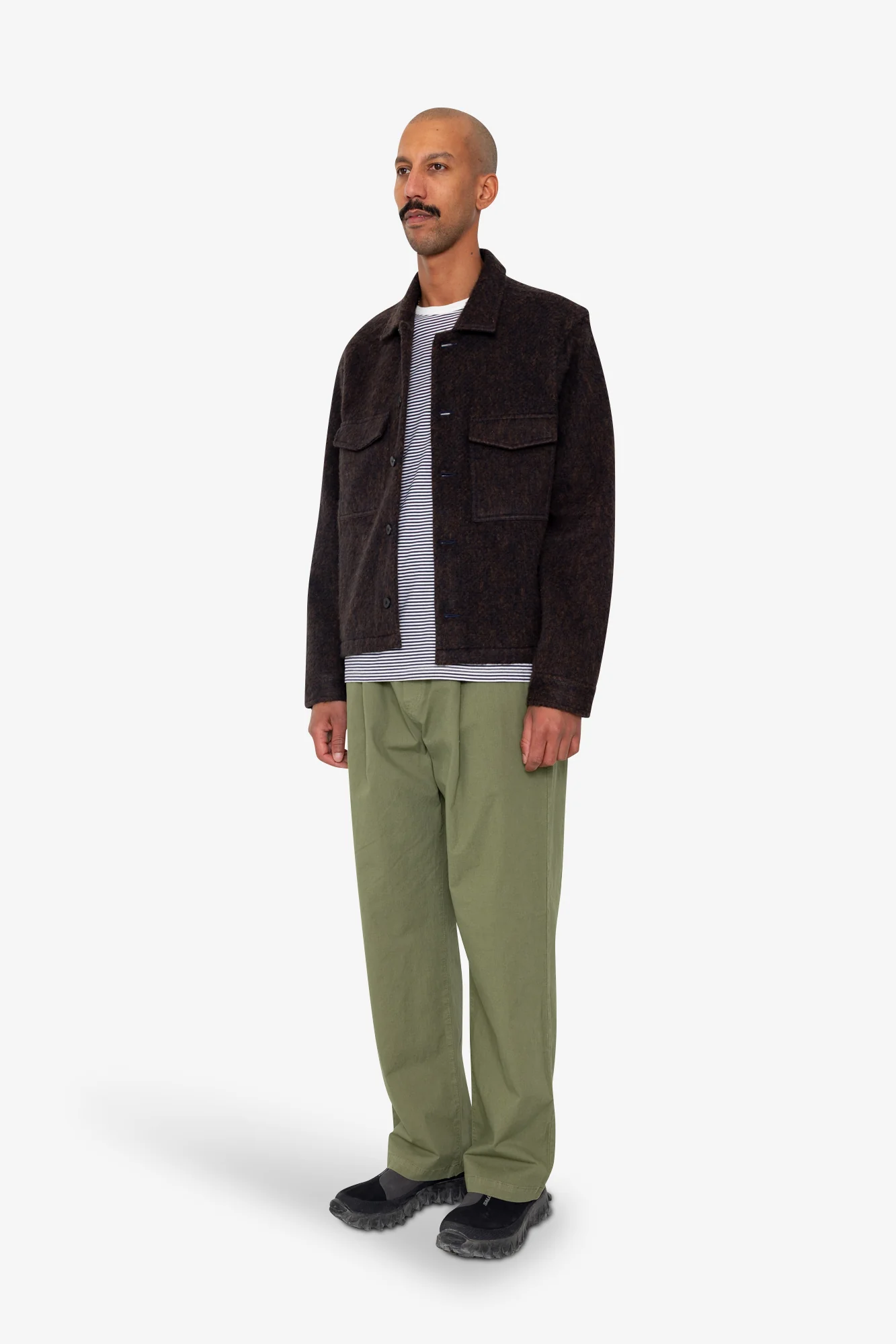 Zaki Jacket - Navy Espresso Brushed Wool - Image 3